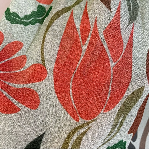 Blnk London Botanical Sage Balloon Sleeves Miranda Peasant Blouse Size Small - Picture 9 of 16